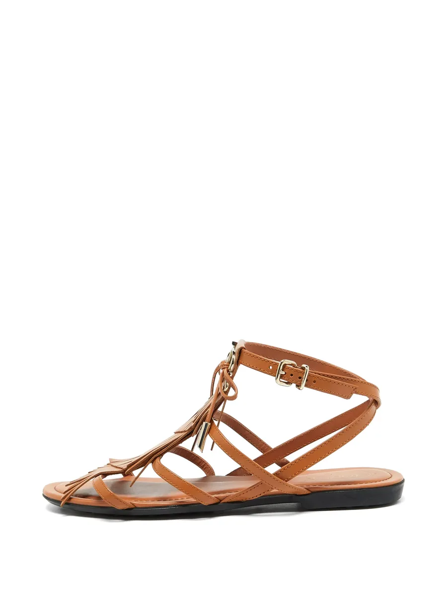 fringed logo sandals 1