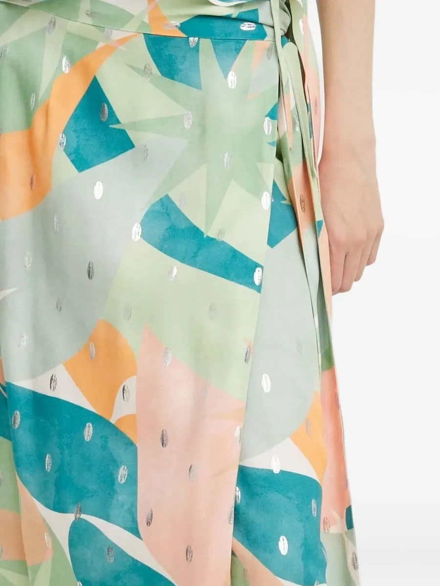 abstract-print asymmetric skirt 5