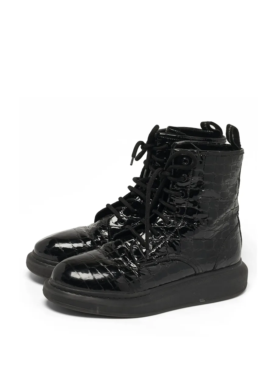 Oversized croc-embossed boots 4