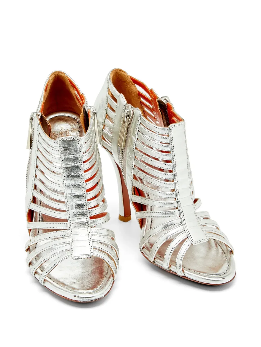 caged peep-toe sandals 7