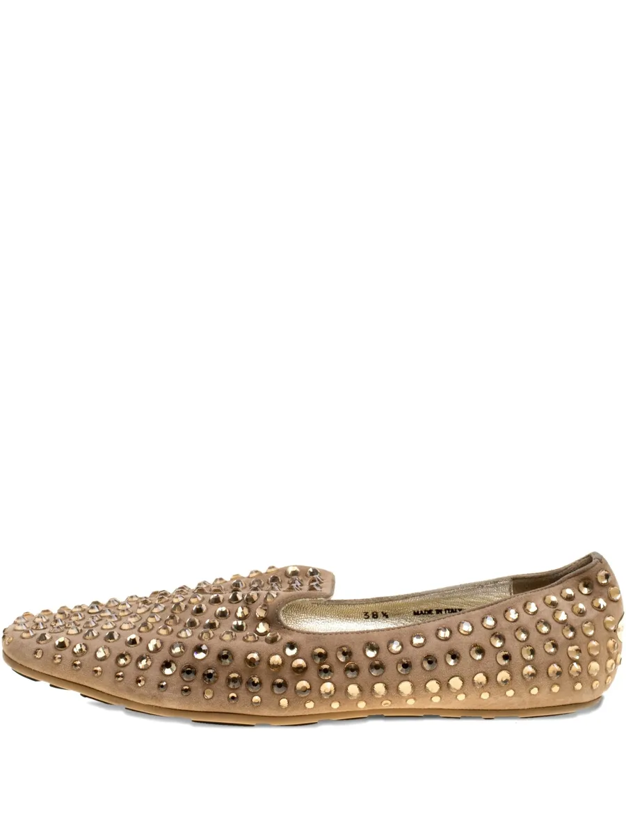crystal-embellishment suede slippers 1
