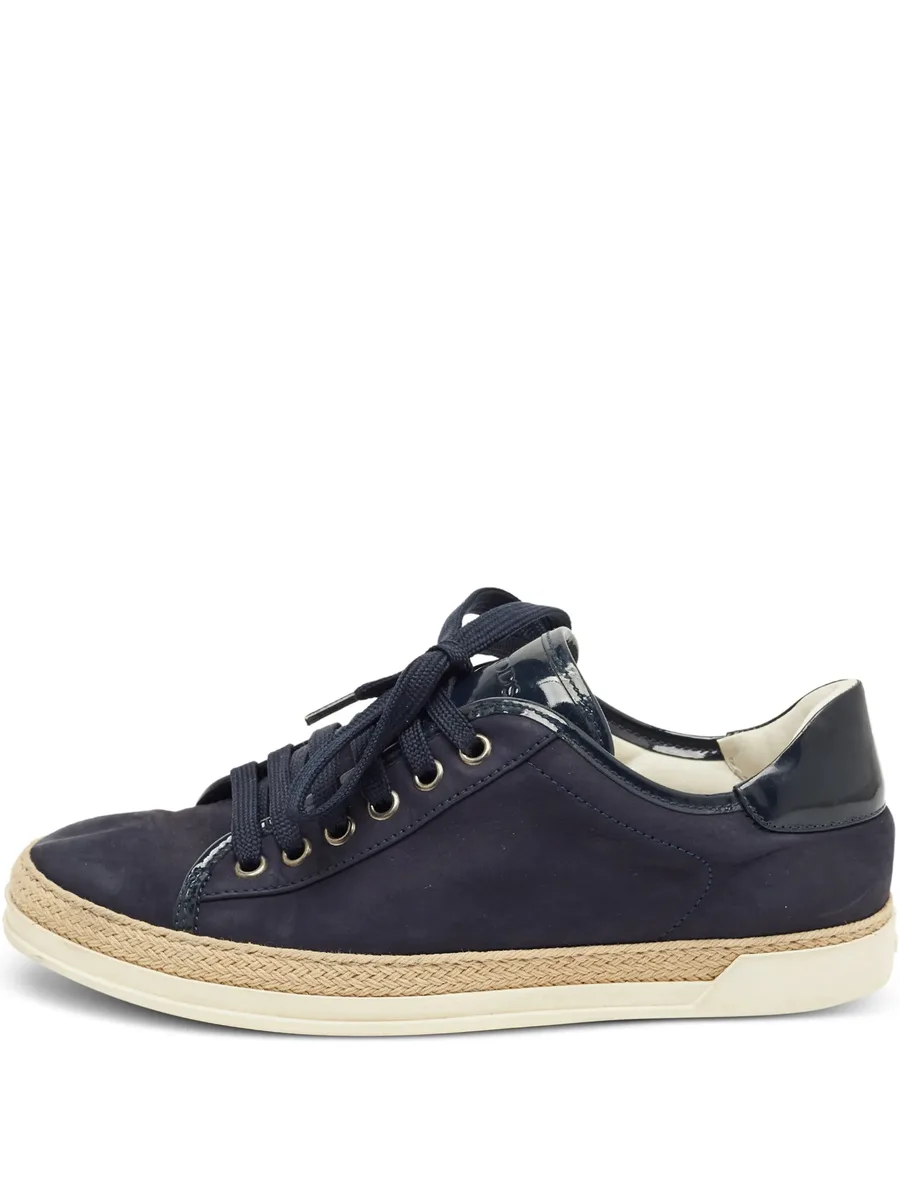 nubuck leather lace-up sneakers 1