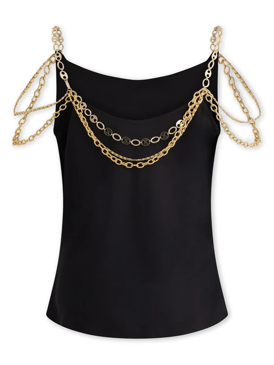 chain-detail cowl-neck top 12