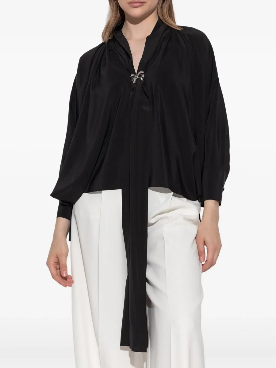 tie-front silk blouse 5