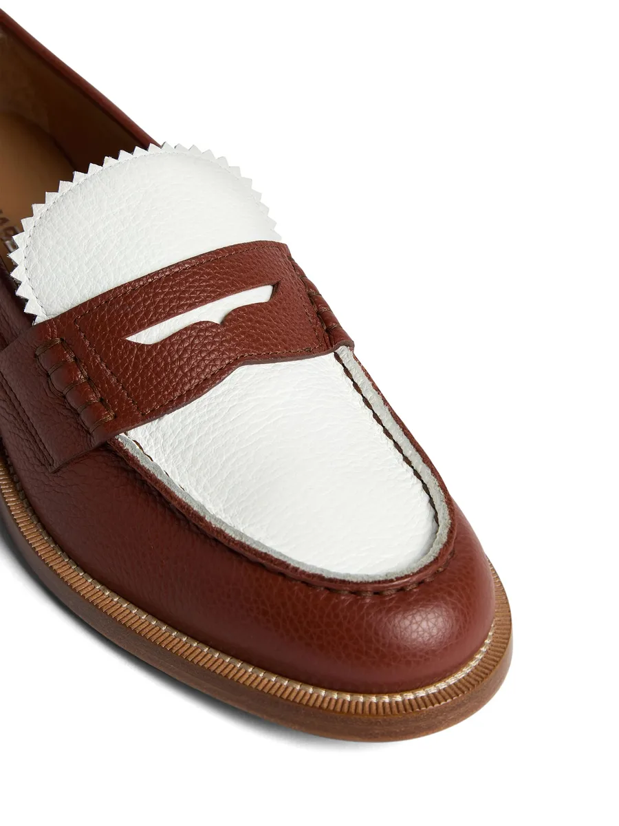 colour-block leather loafers 9