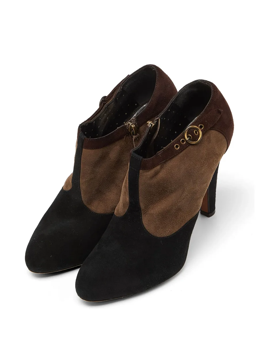 buckle-detail suede ankle pumps 2