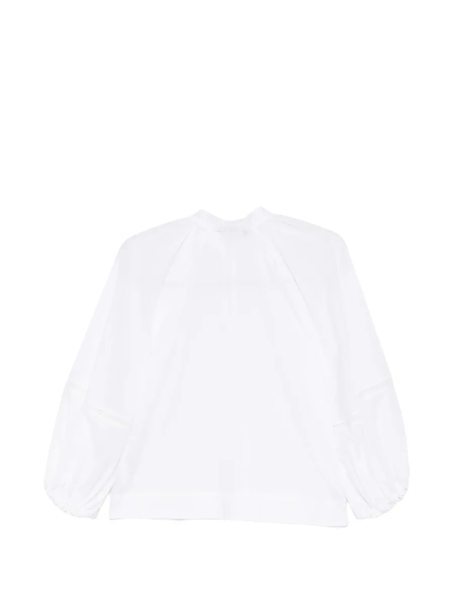 zip balloon-sleeve blouse 3