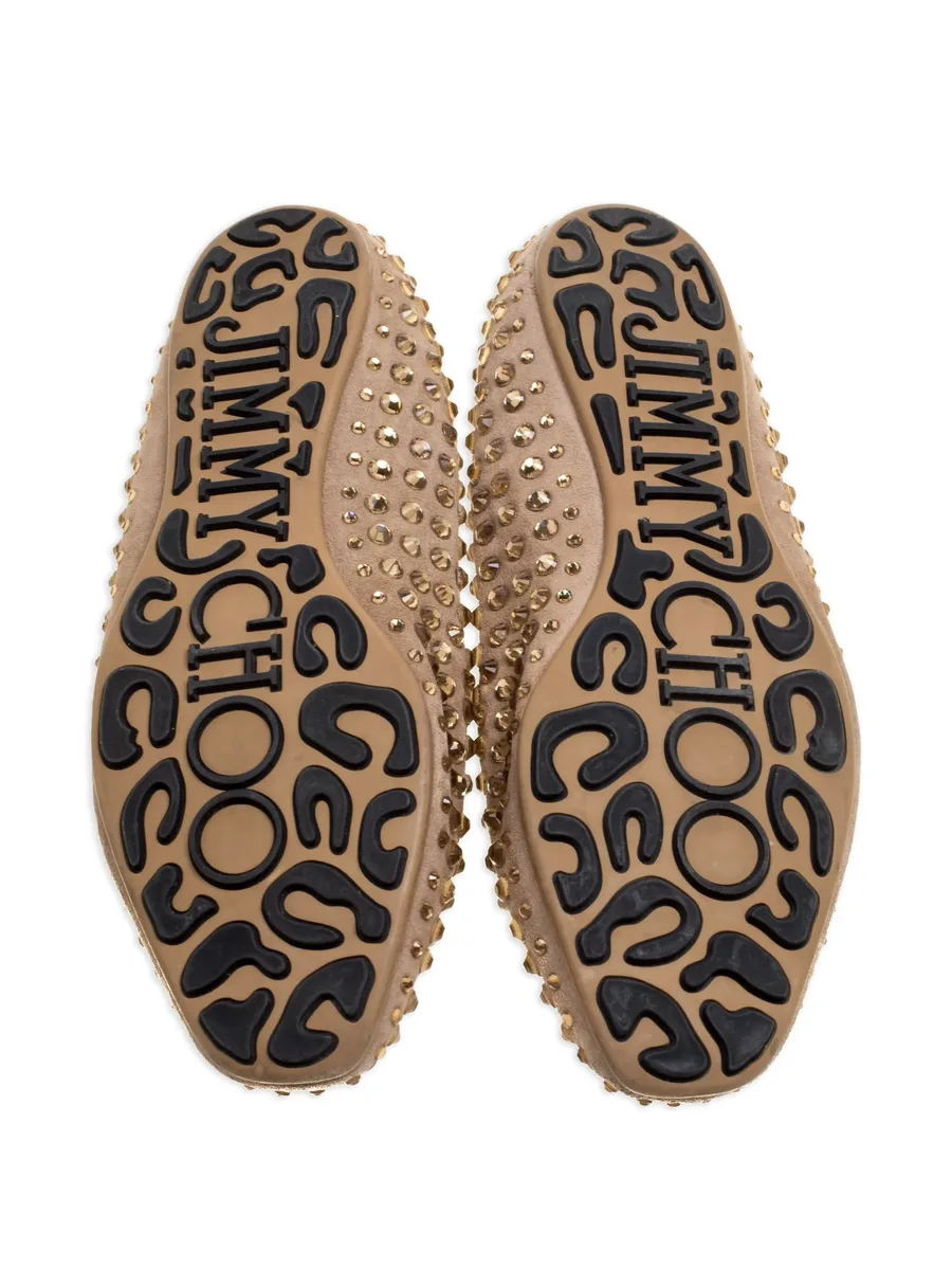 crystal-embellishment suede slippers 6