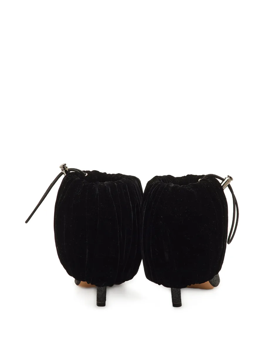 Glitter velvet ankle boots 7