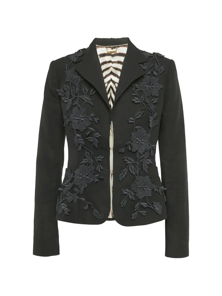 floral-appliqué blazer 1