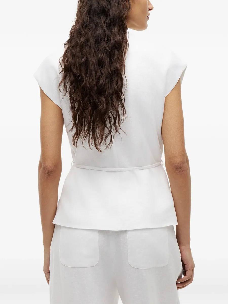 wrap-style sleeveless blouse 7