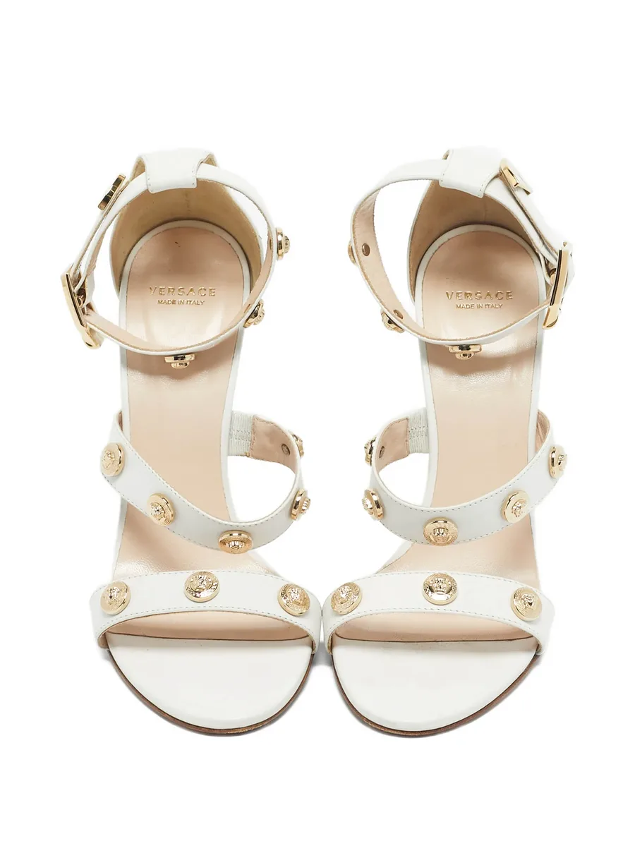 Medusa studded leather sandals 6