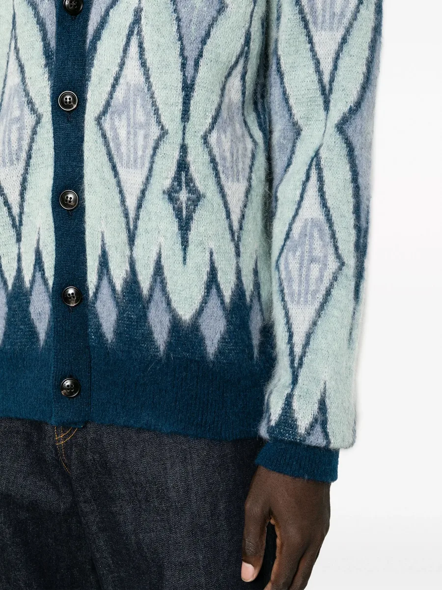 argyle-knit cardigan 10