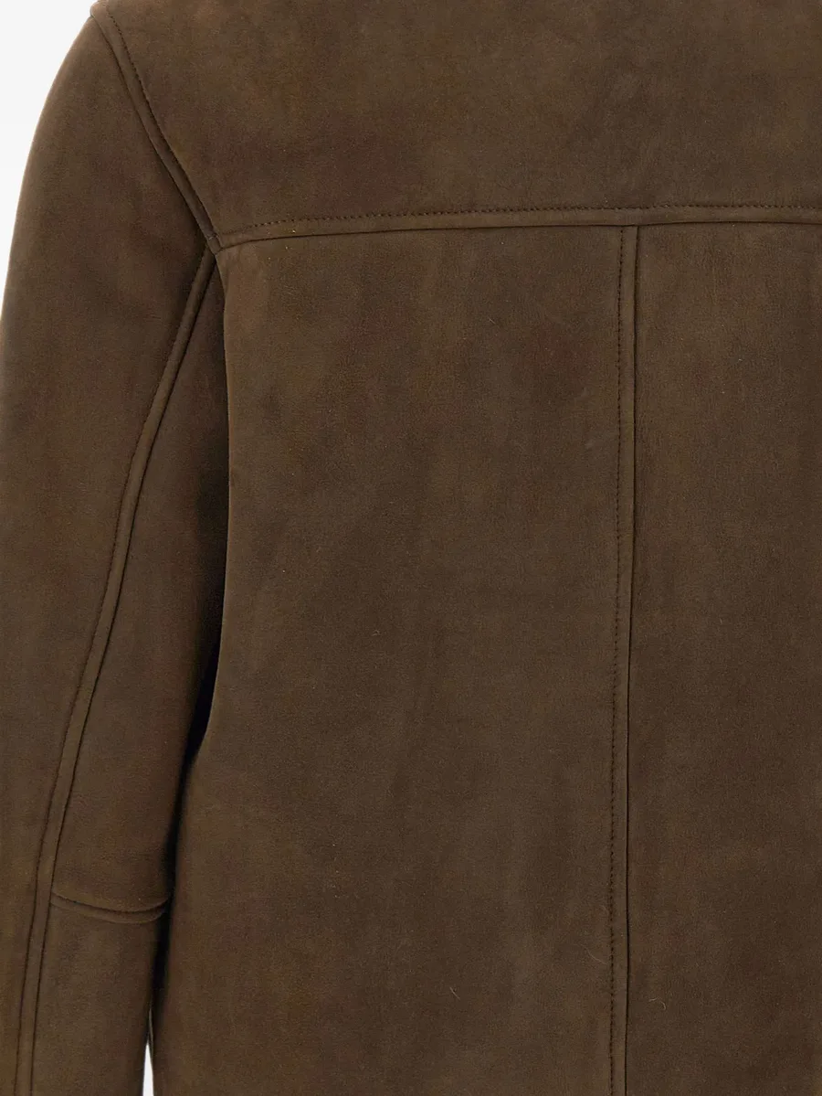 Brunelleschi shearling-collar suede jacket 13