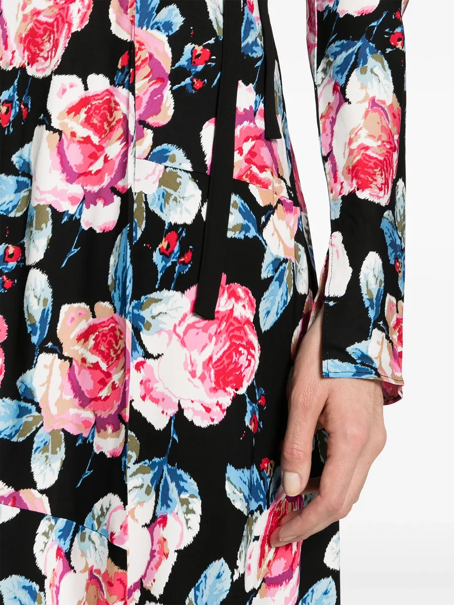 Anika rose-print midi wrap dress 10