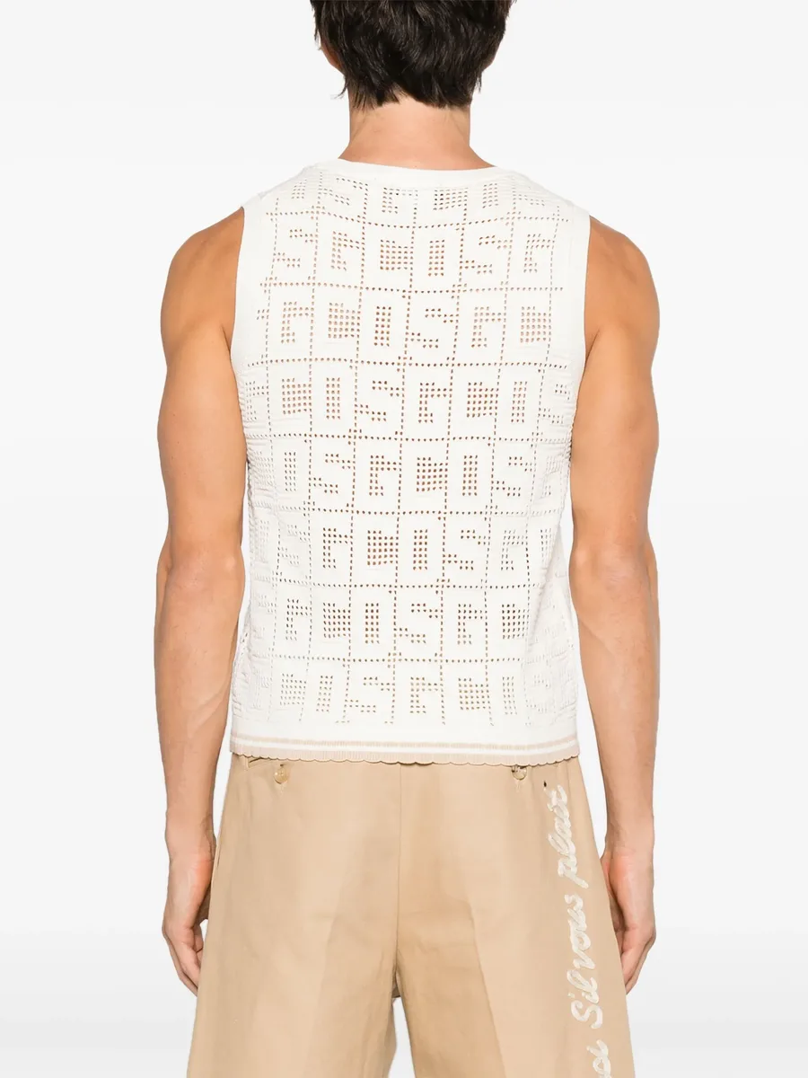 monogram macramé sleeveless jumper 8