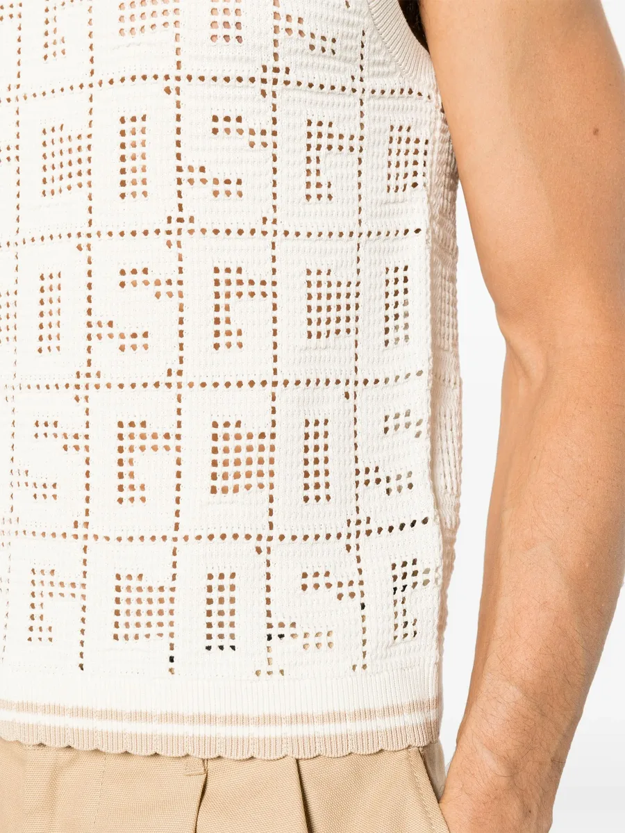 monogram macramé sleeveless jumper 9