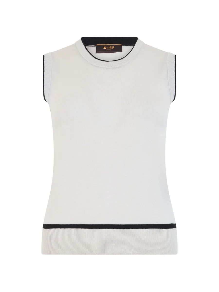 ribbed-knit contrast-trim vest 1