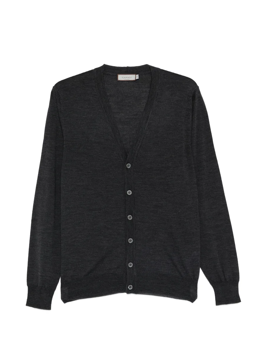 V-neck button-fastening cardigan 2