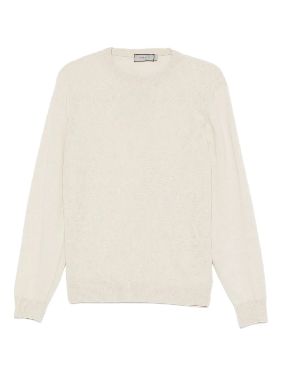 textured crew-neck sweater 1