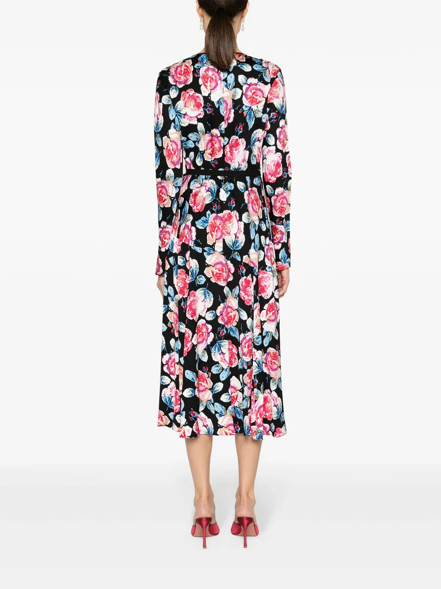 Anika rose-print midi wrap dress 7