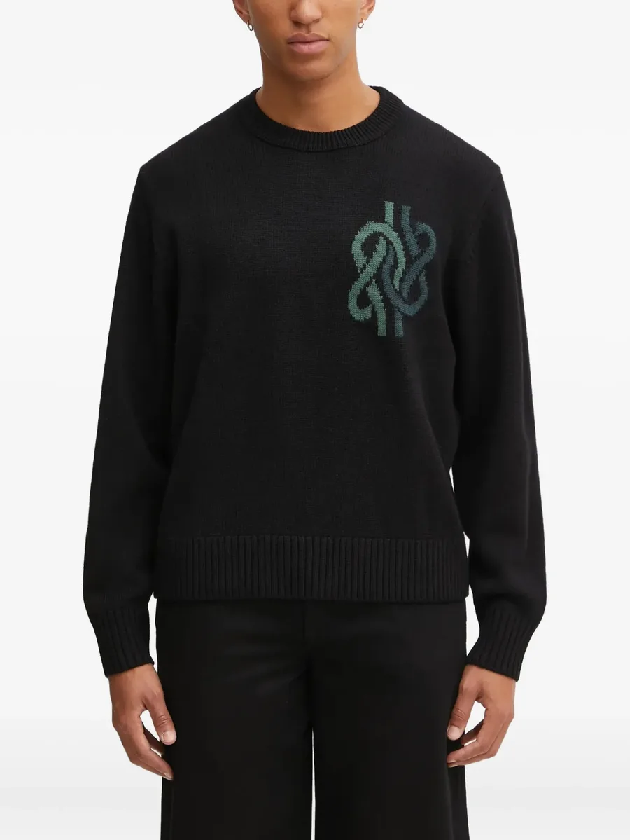 embroidered crew-neck sweater 2