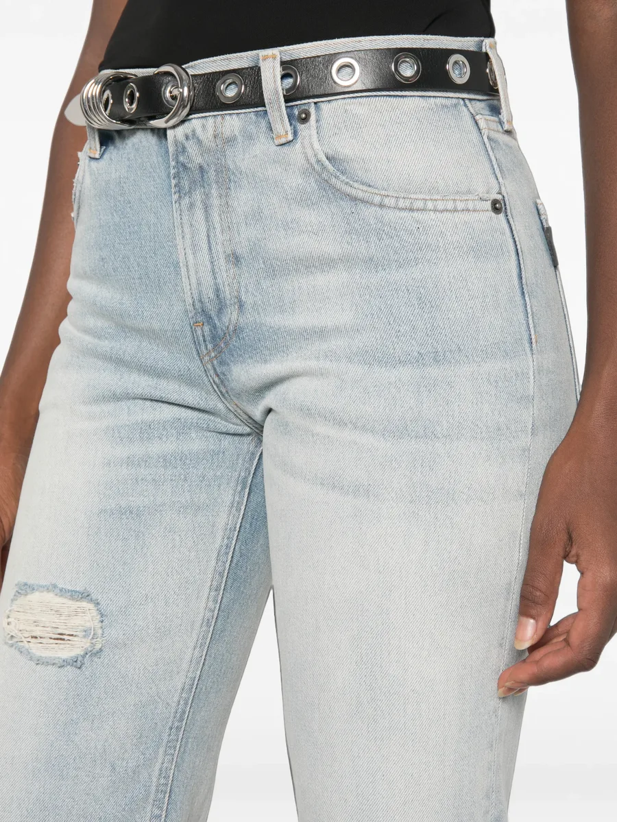 distressed straight-leg jeans 5