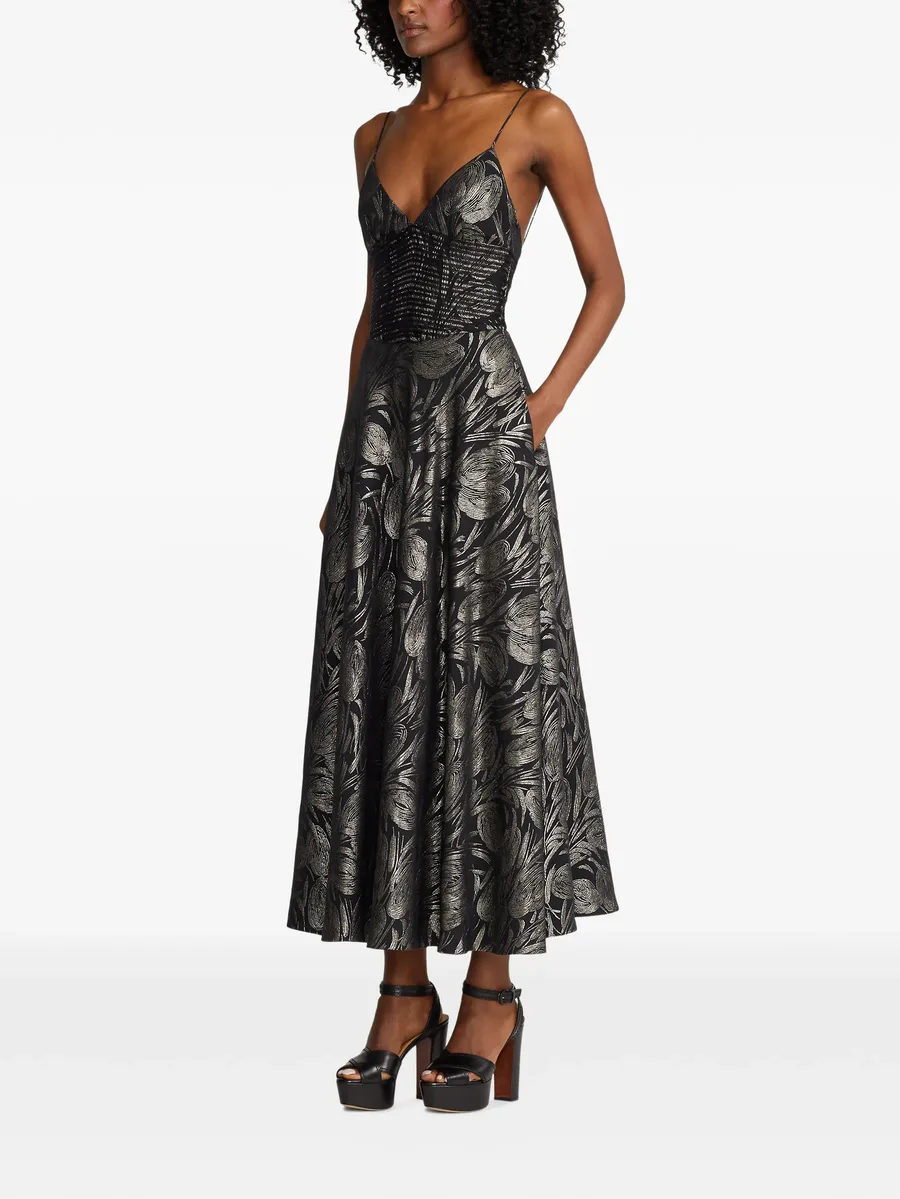 Henri floral V-neck midi dress 7