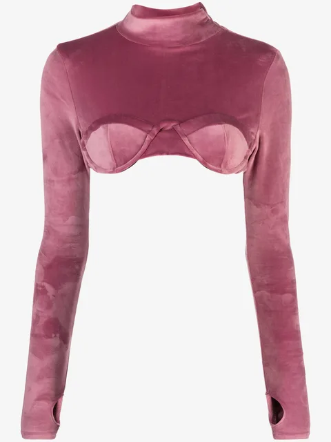 cropped velvet blouse