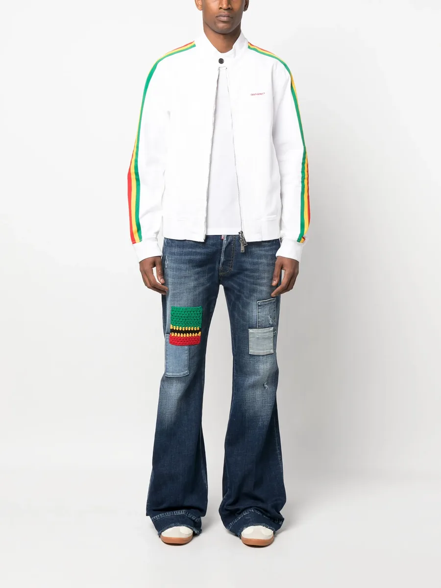 stripe-trim bomber jacket 3
