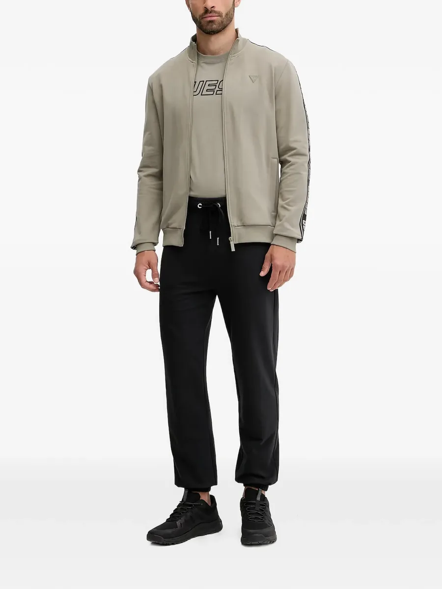 logo-taped full-zip sweatshirt 3