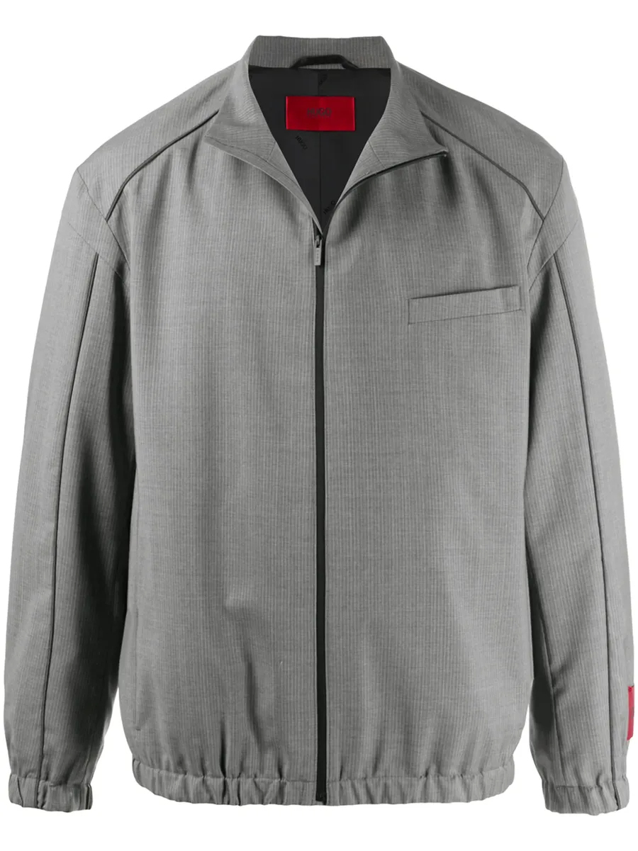 pinstriped pattern zipped jacket 1