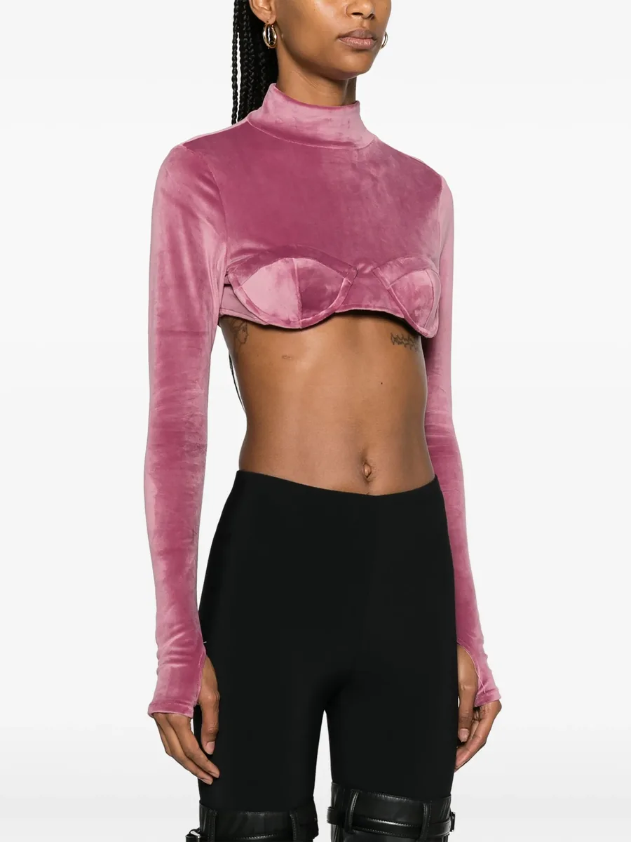 cropped velvet blouse 3