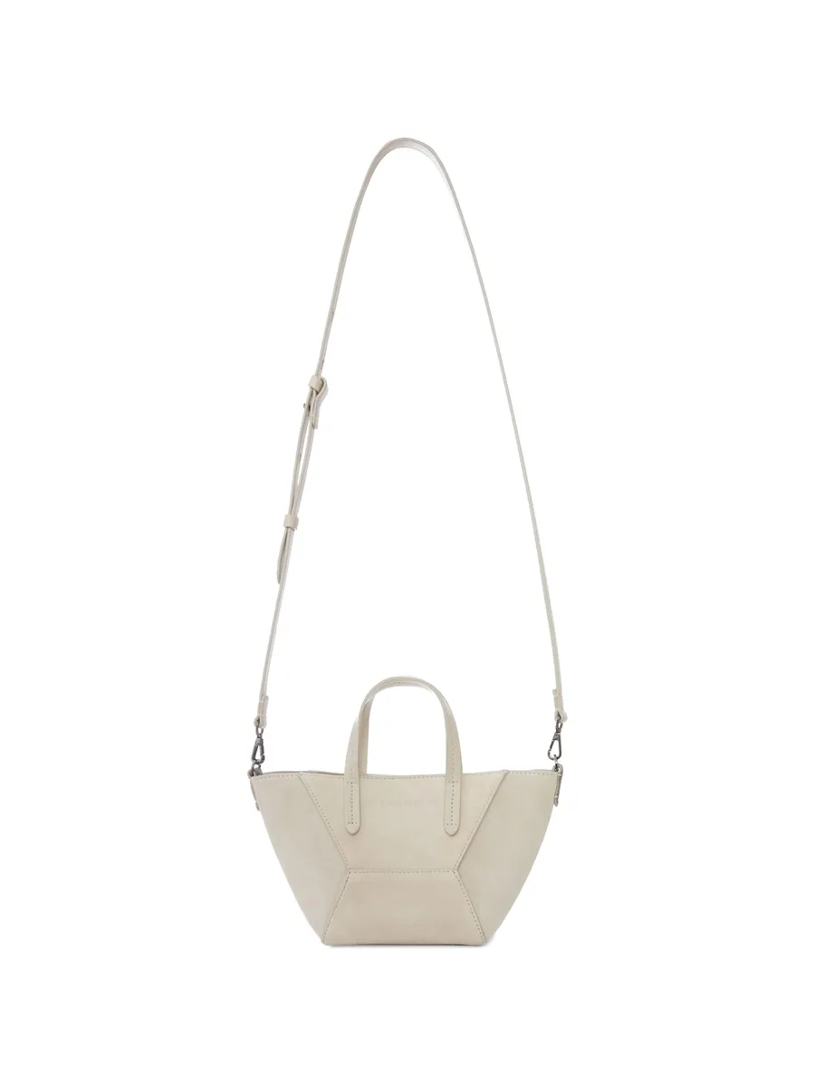 geometric-panelled suede tote bag 8