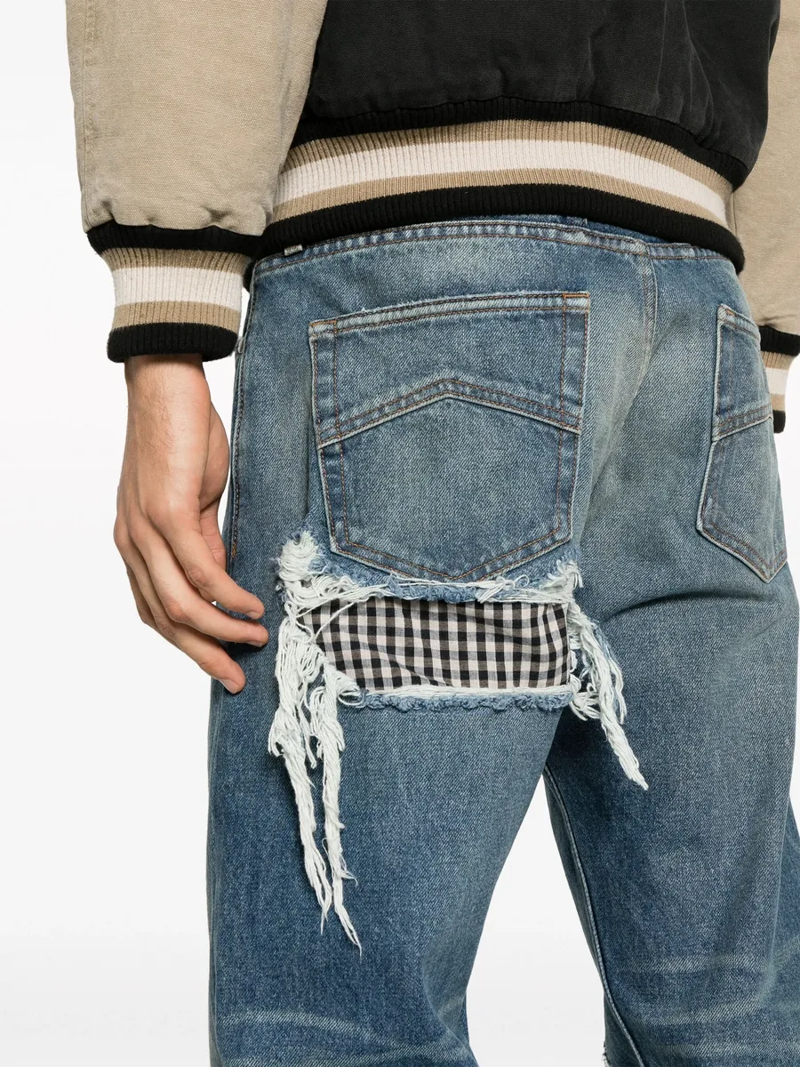 Boxer distressed straight-leg jeans 9