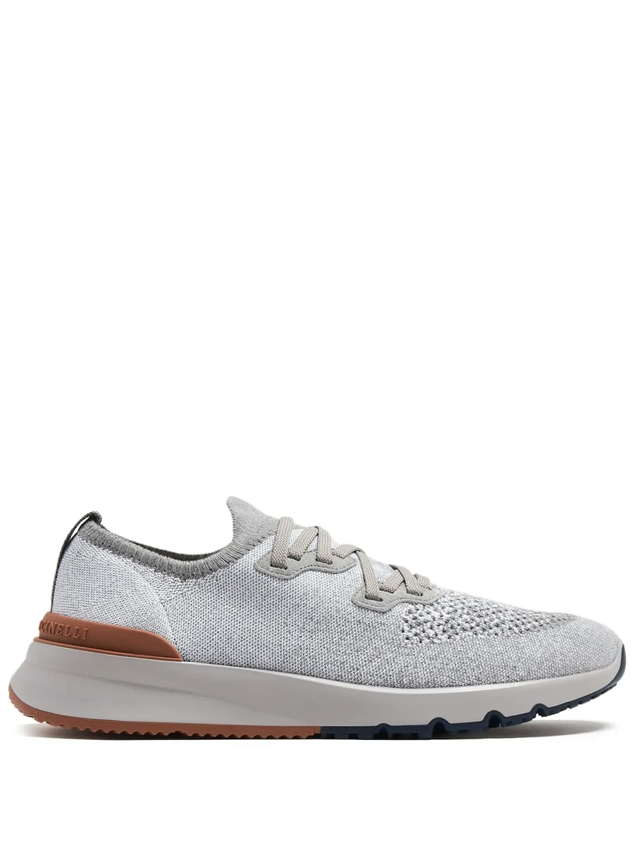 mélange-effect knitted sneakers 2