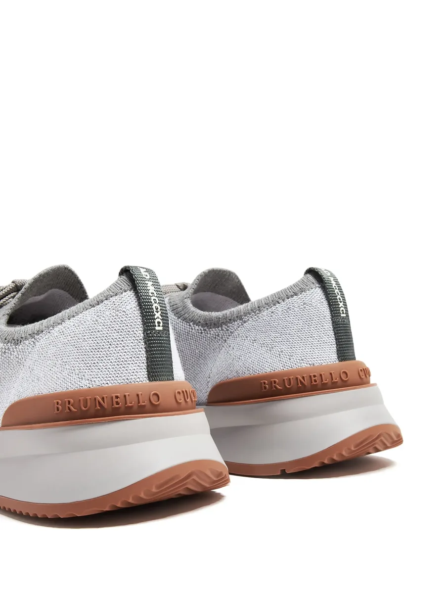 mélange-effect knitted sneakers 4