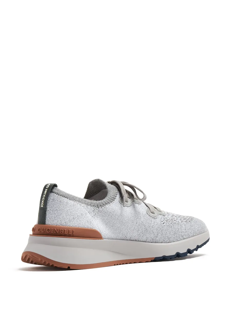 mélange-effect knitted sneakers 5