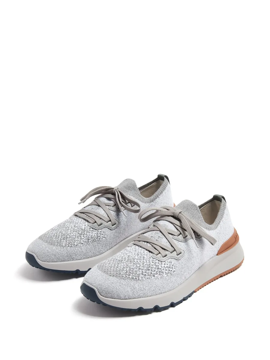 mélange-effect knitted sneakers 7
