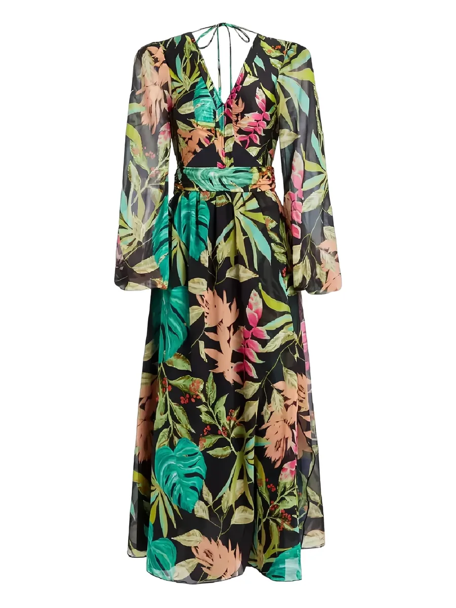Tropicalia floral-pattern midi dress 1