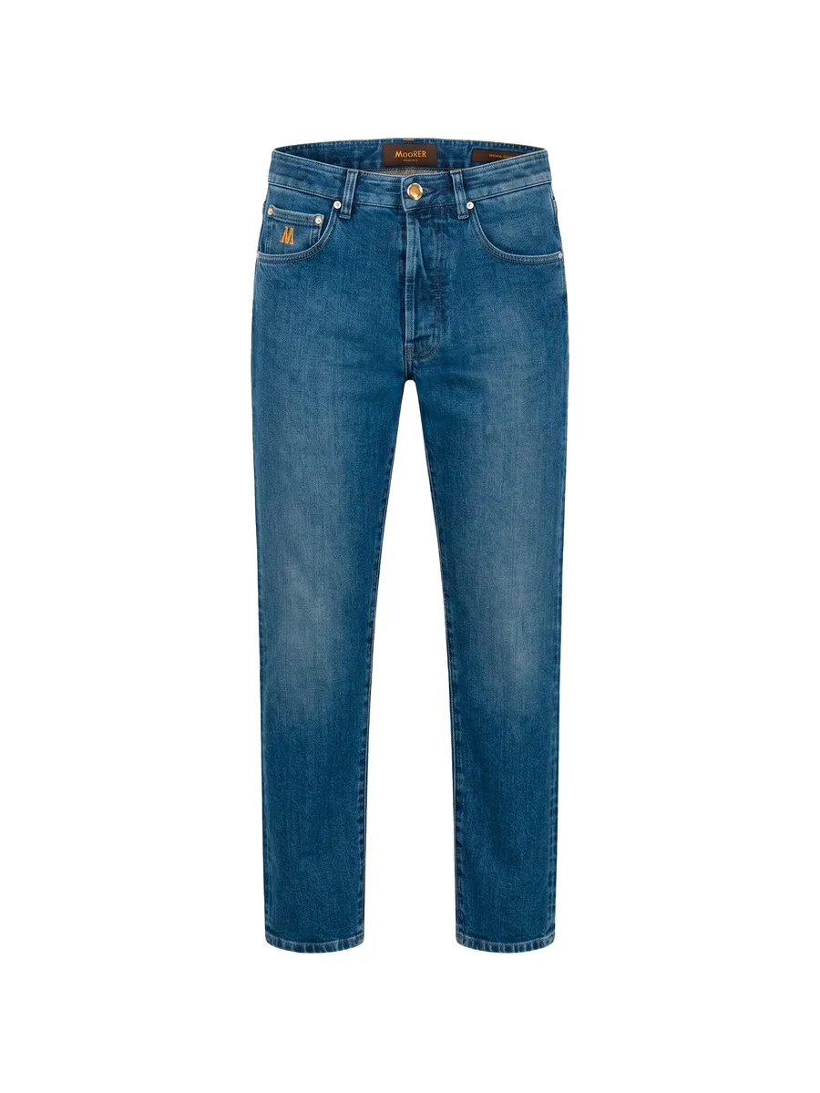 straight-leg logo-patch jeans 1