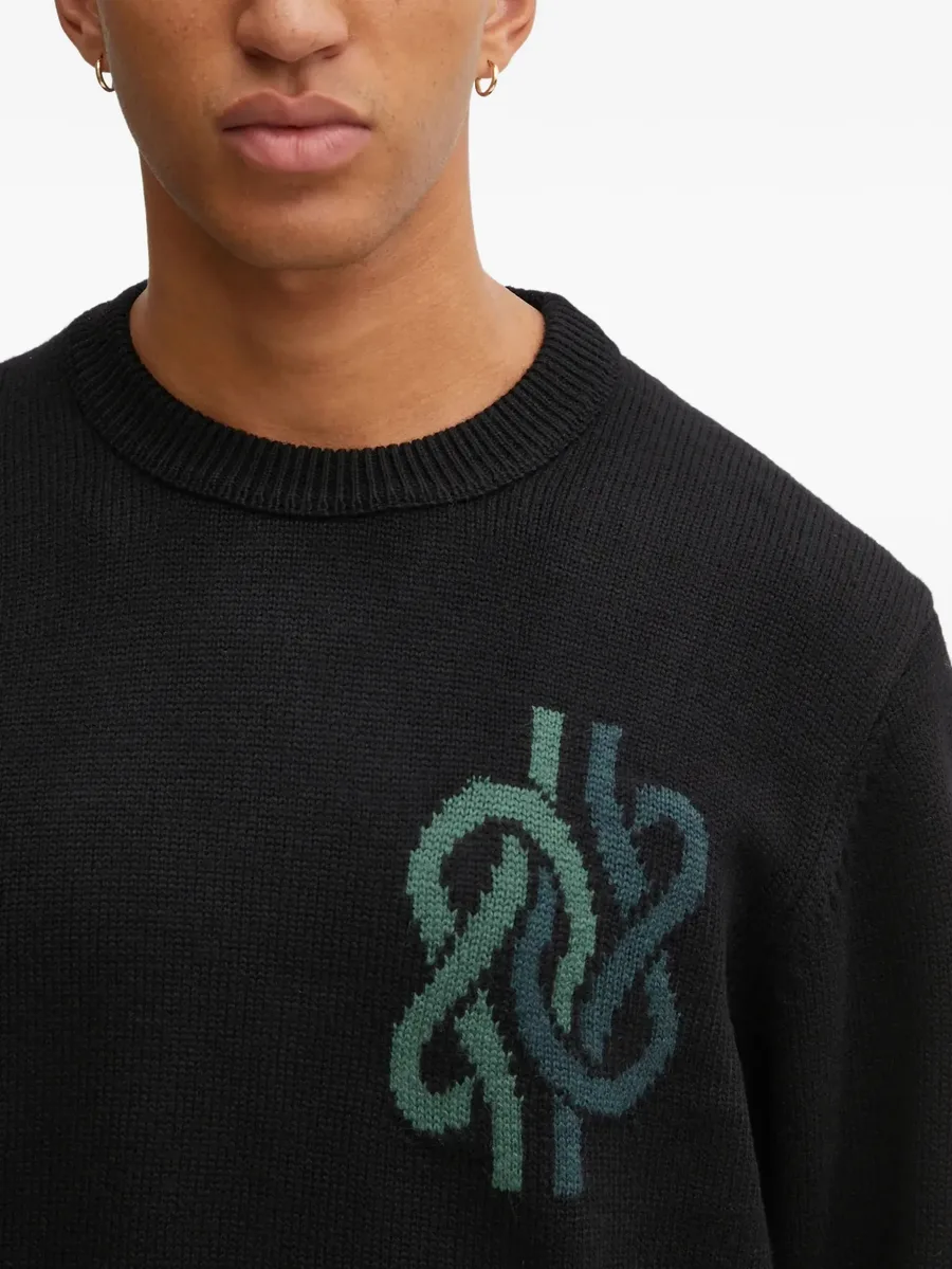 embroidered crew-neck sweater 7