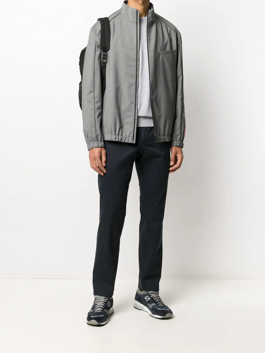 pinstriped pattern zipped jacket 3