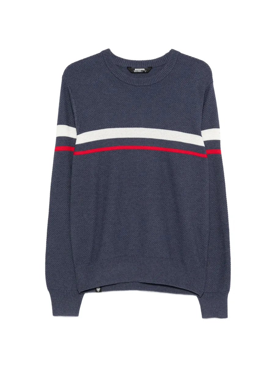 striped crew-neck sweater 1