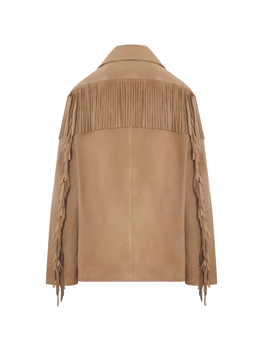 fringe-trimmed suede jacket 3