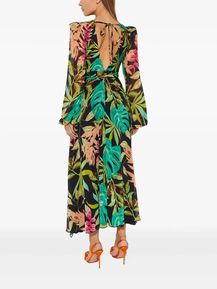 Tropicalia floral-pattern midi dress 6