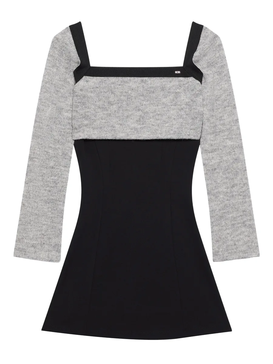 square-neck mini dress (two-piece) 1