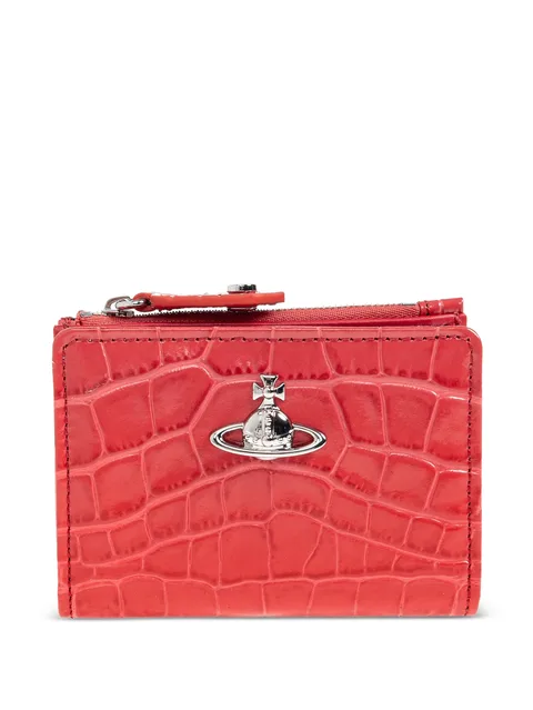 Orb croc-effect wallet