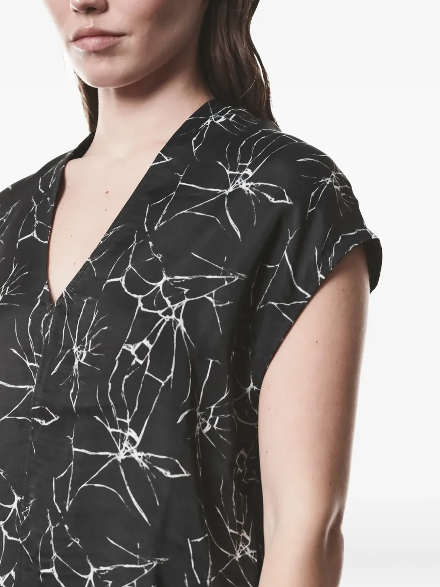 V-neck marble-print blouse 9