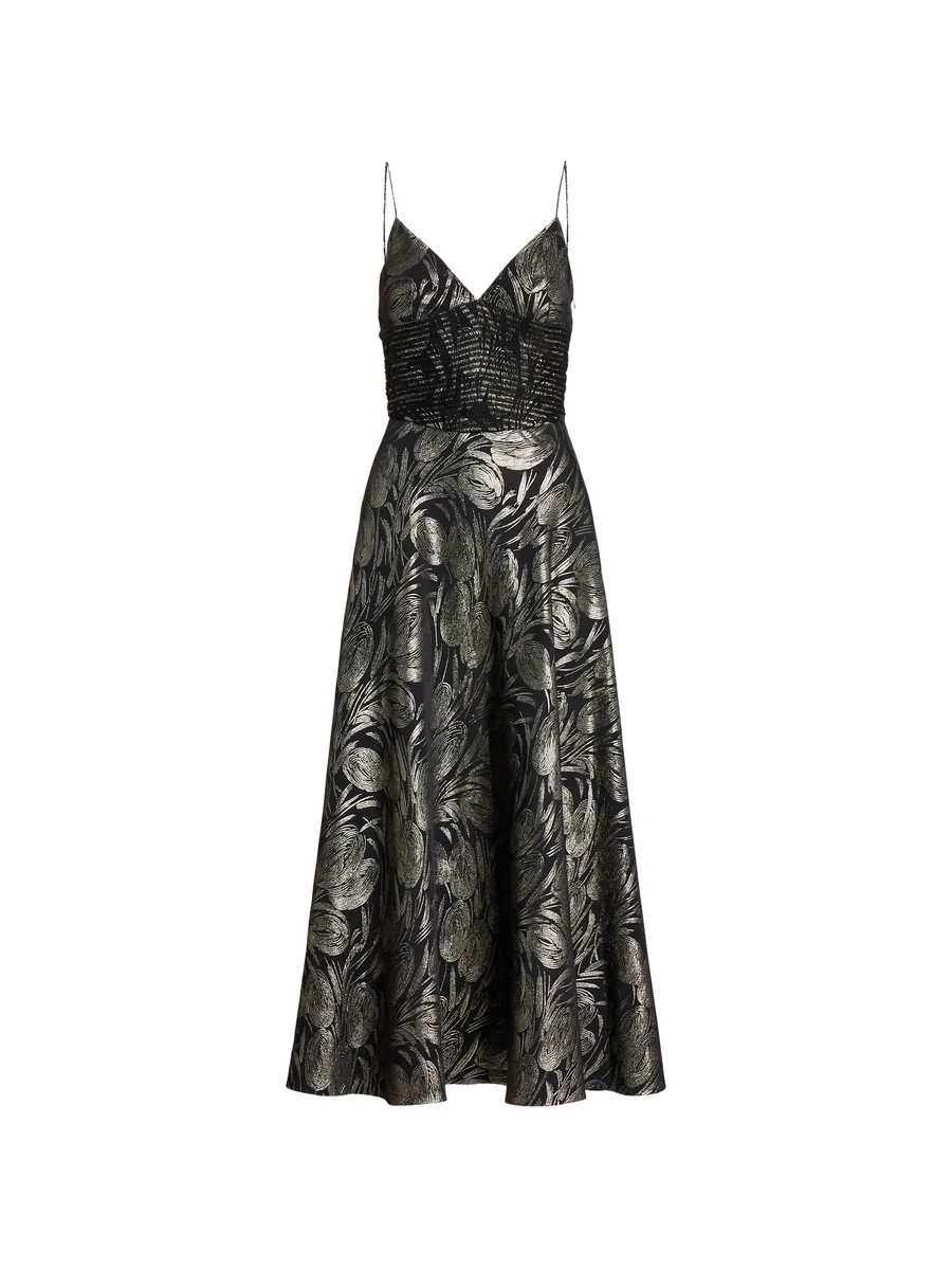 Henri floral V-neck midi dress 1